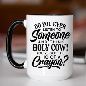 Coffee Mug, IQ Of A Crayon Coffee Mug, Funny‎ Coffee Cup